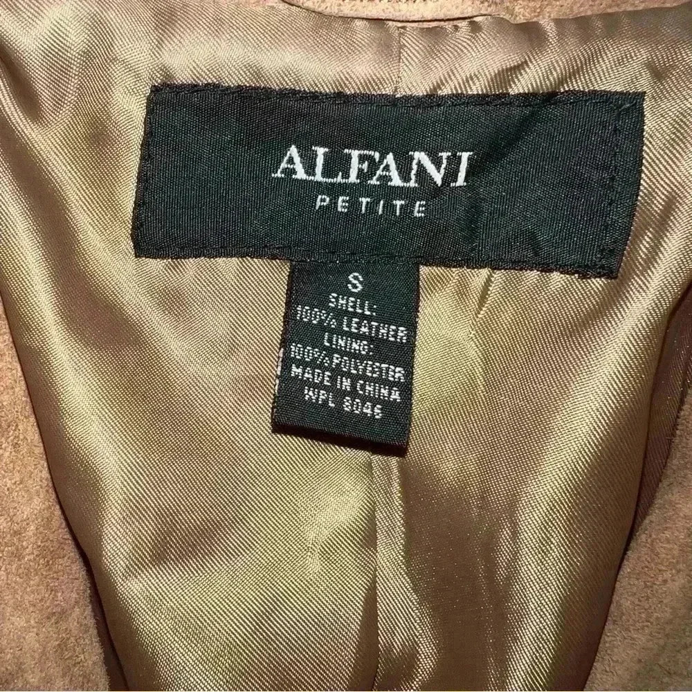 Alfani 100% leather jacket size small fits like 8-10 - Picture 9 of 11